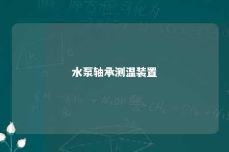 水泵轴承测温装置 