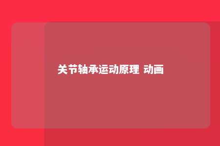关节轴承运动原理 动画 